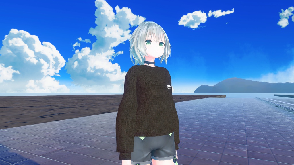 【Lufka-ルフカ-対応】ロゴ付き黒白シンプルニット