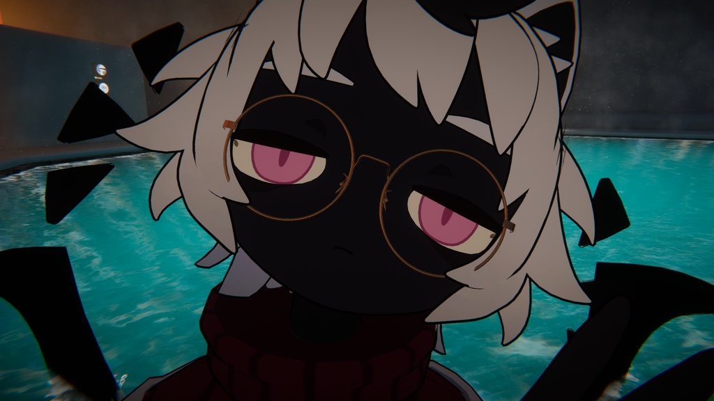 【VRchat想定】ファッションラウンドフレームメガネ「STYLEVUE」