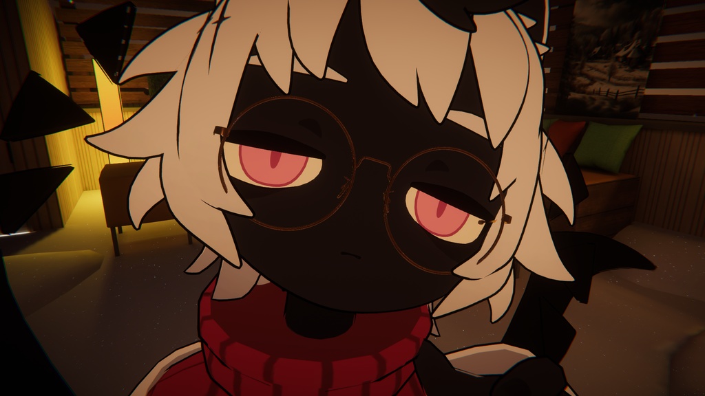 【VRchat想定】ファッションラウンドフレームメガネ「STYLEVUE」