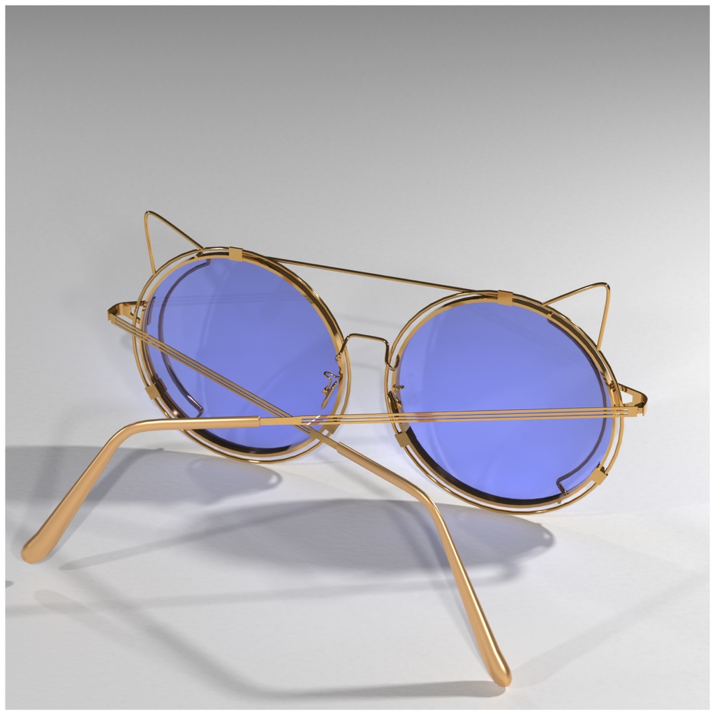 【VRchat想定】ファッションフレームメガネ「CatGaze_v2.0」