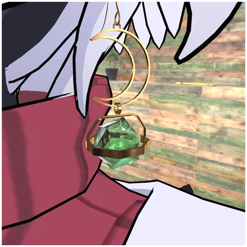 【VRchat想定】ムーンシルエットピアス「LUNACORE」【PhysBone対応】