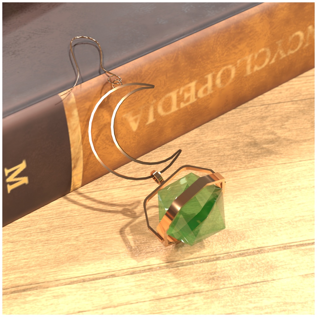 【VRchat想定】ムーンシルエットピアス「LUNACORE」【PhysBone対応】