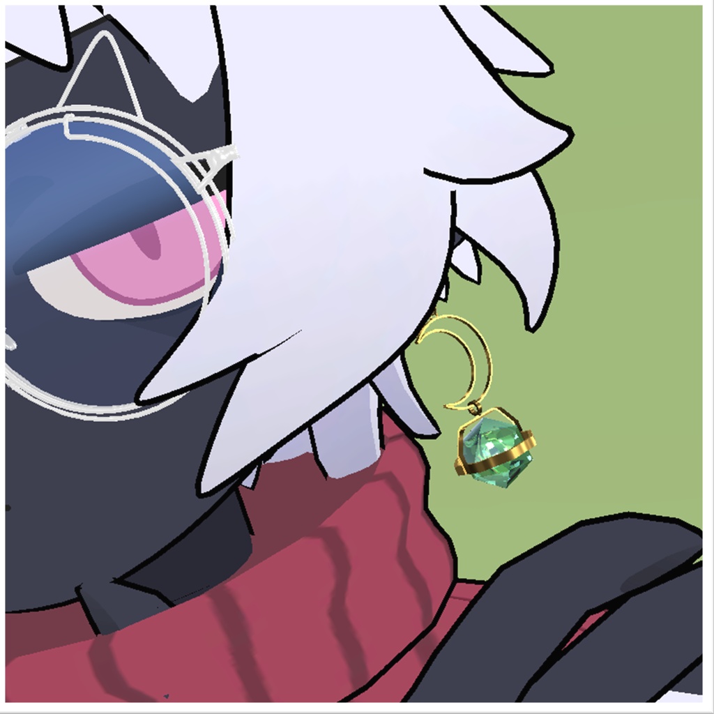 【VRchat想定】ムーンシルエットピアス「LUNACORE」【PhysBone対応】