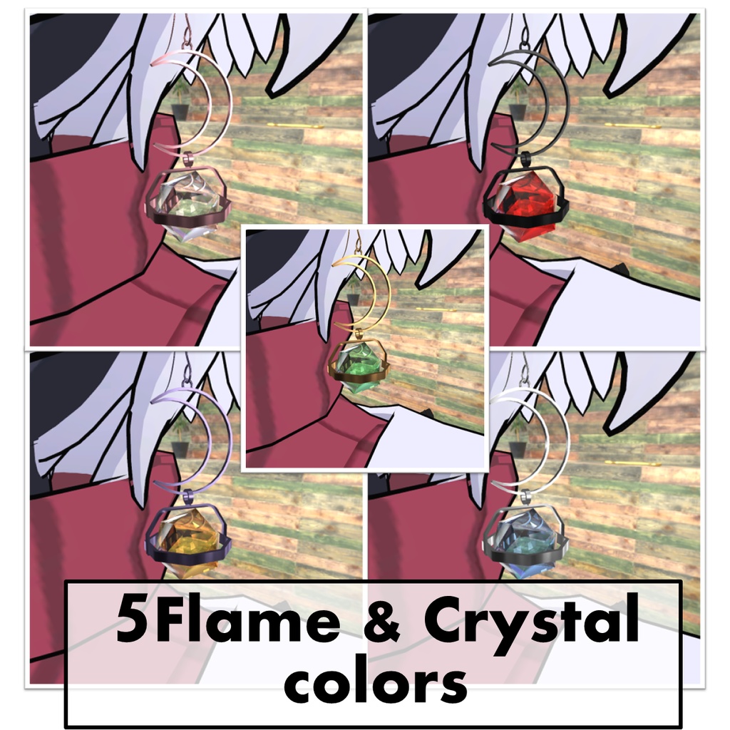 【VRchat想定】ムーンシルエットピアス「LUNACORE」【PhysBone対応】