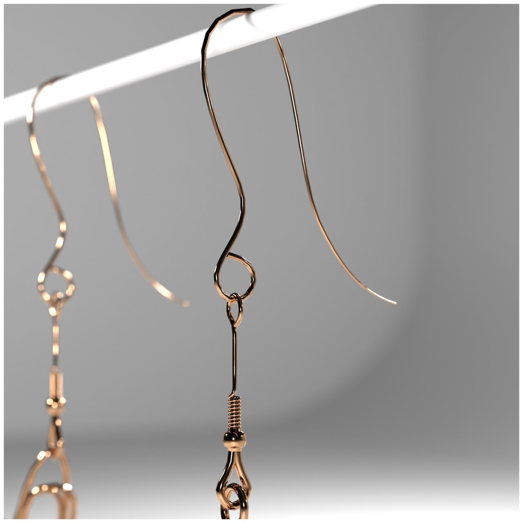 【VRchat想定】ワイヤーフレームピアスセット「ASTRAPEARL」【PhysBone対応】