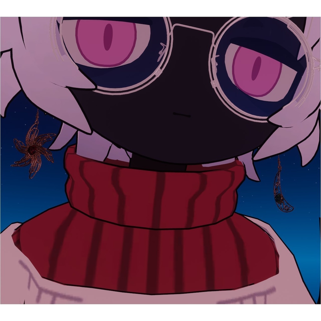 【VRchat想定】ワイヤーフレームピアスセット「ASTRAPEARL」【PhysBone対応】