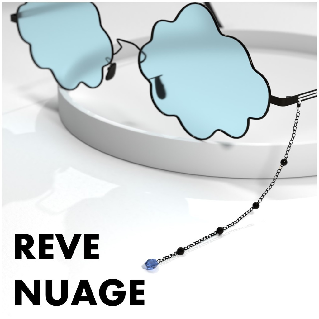 【VRchat想定】ファッションフレームメガネ「ReveNuage」