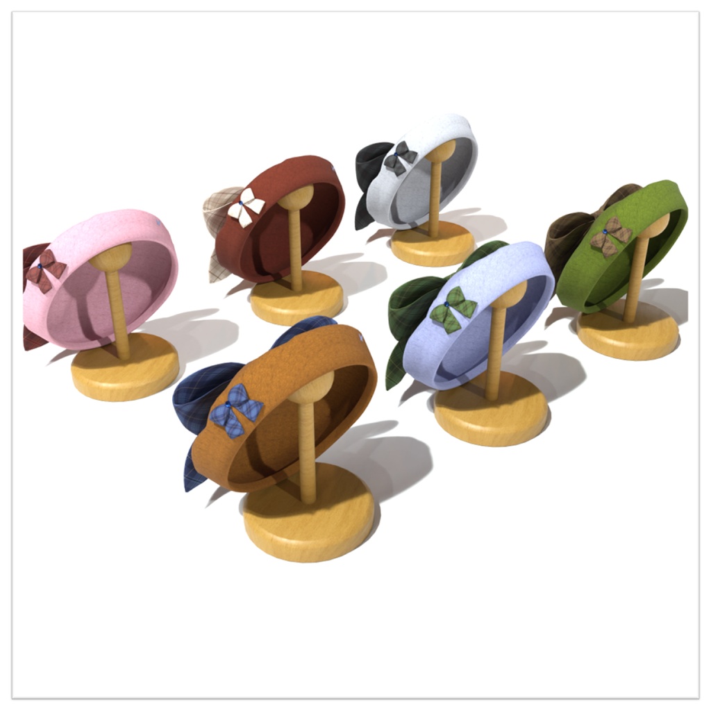 【VRchat想定】フェルトカラーベレー帽「Beretti2.0」