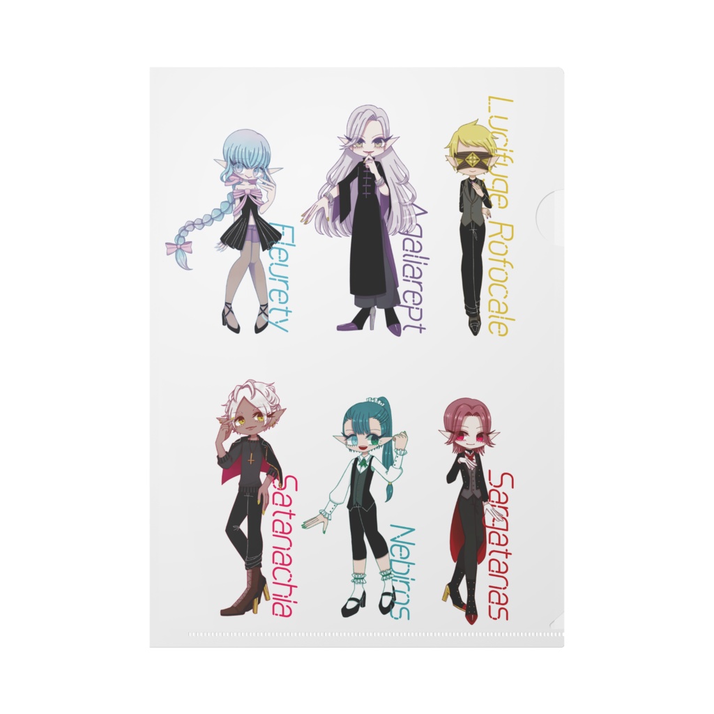 デフォルメ六柱クリアファイル