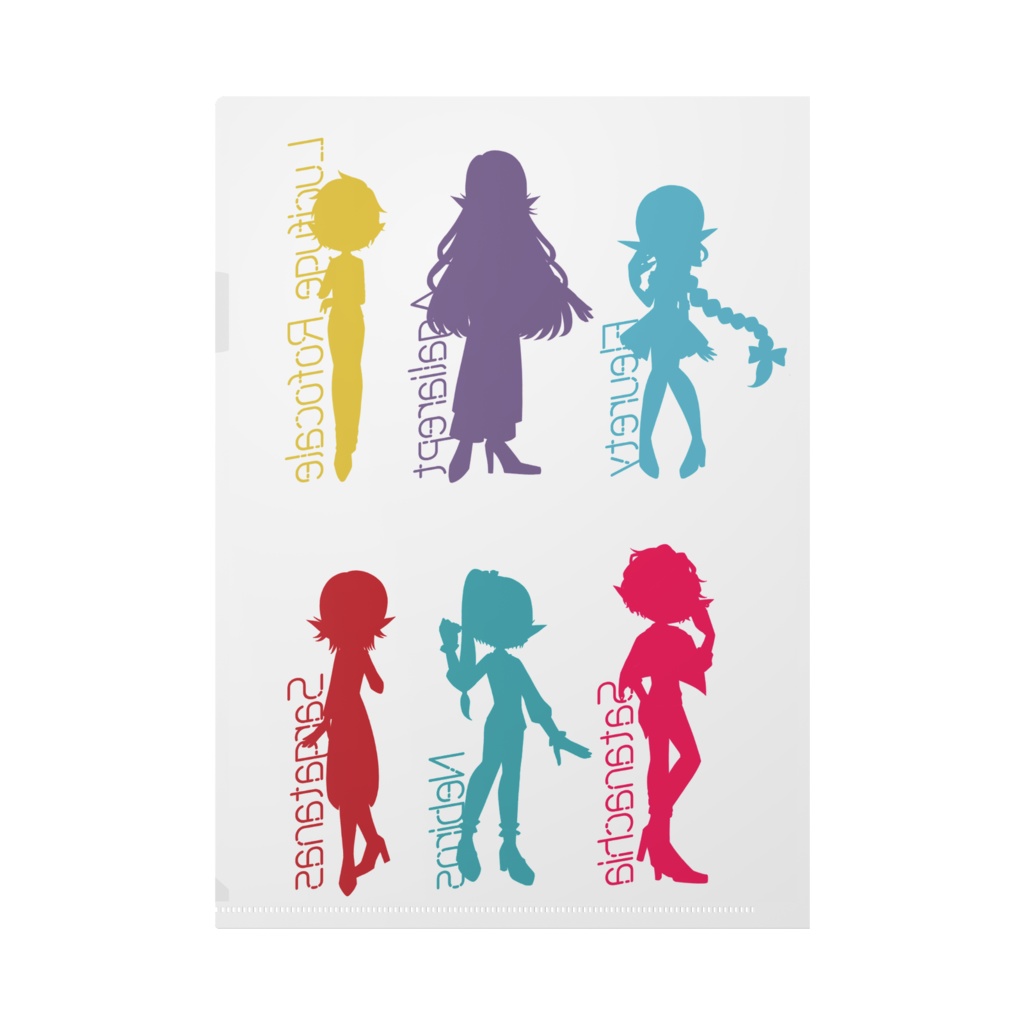 デフォルメ六柱クリアファイル