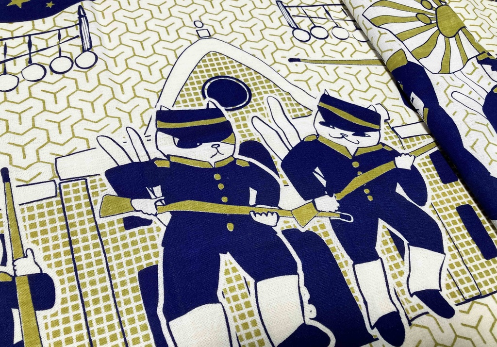 手捺染「ねこまた第七師団手ぬぐい」_日本製