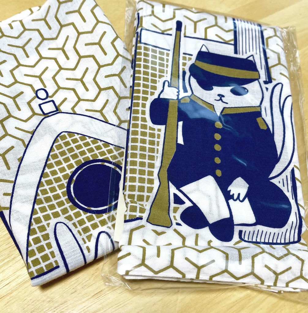 手捺染「ねこまた第七師団手ぬぐい」_日本製