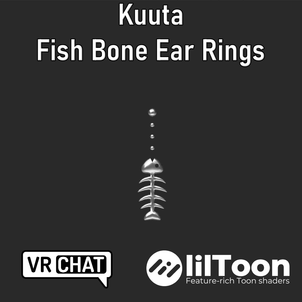 【くうた-Kuuta 】くうたくん対応おさかなぼーんピアス Kuuta Fish Bone Ear Rings