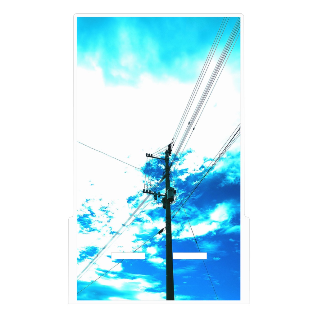スマホスタンド 青空と電柱
