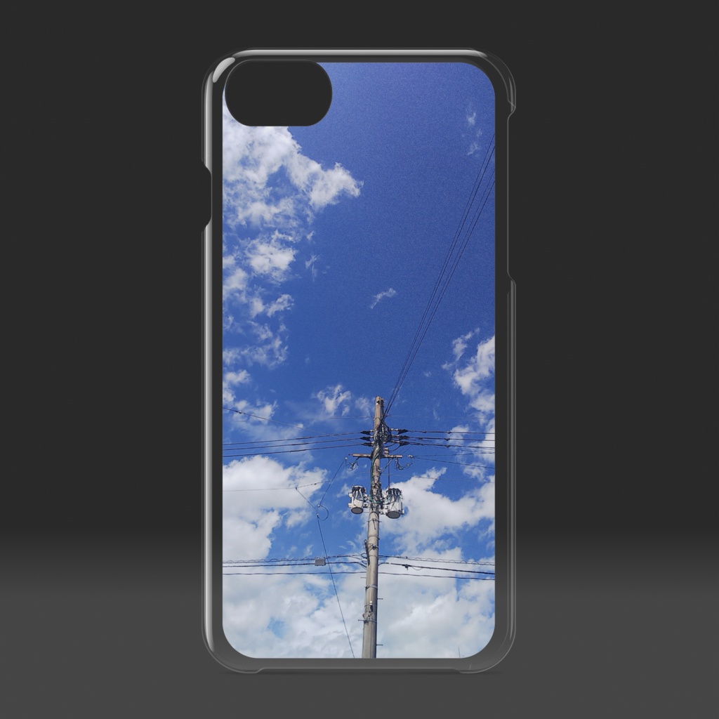 電柱と夏の青空