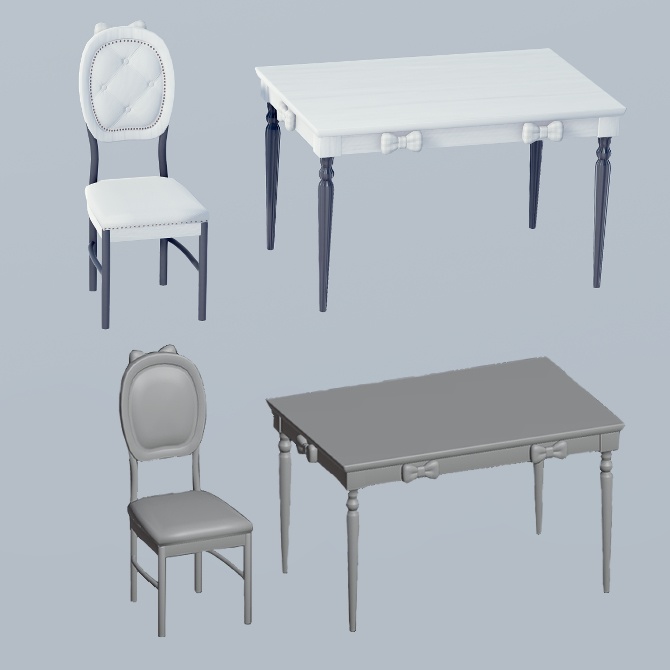 リボンのダイニングテーブルセット