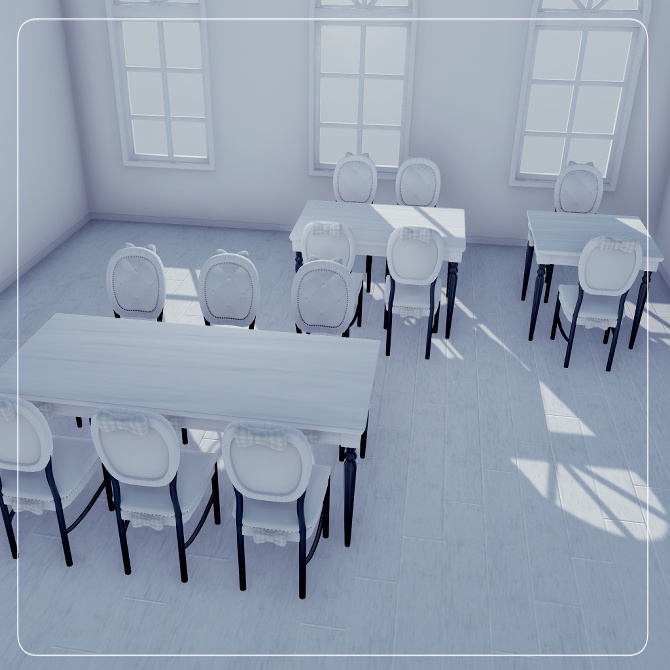 リボンのダイニングテーブルセット