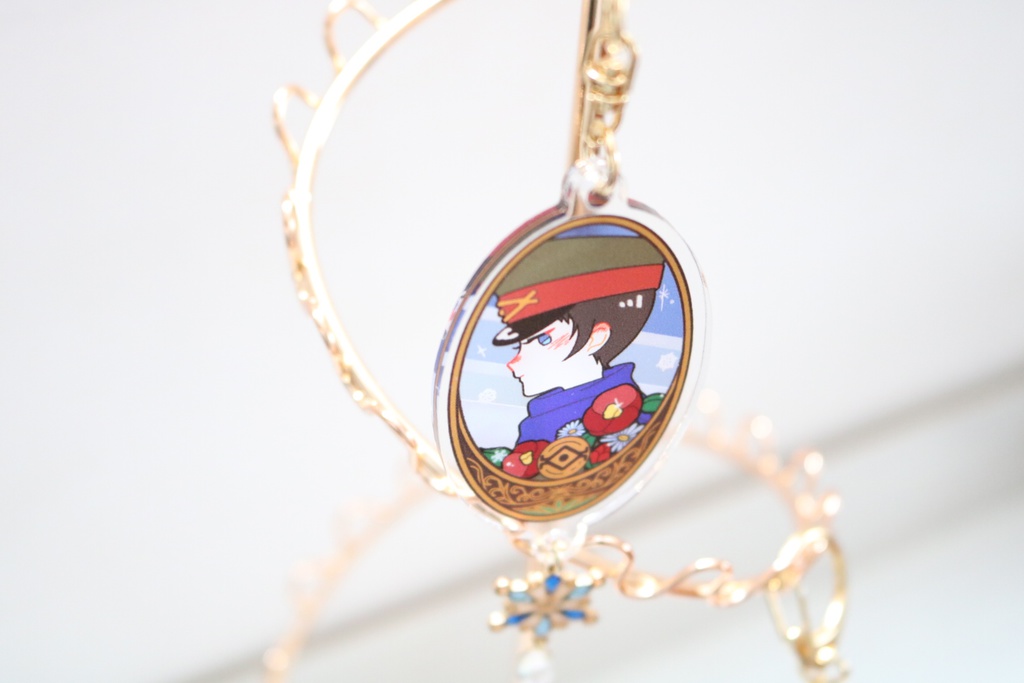 チャーム付きアクリルキーホルダー