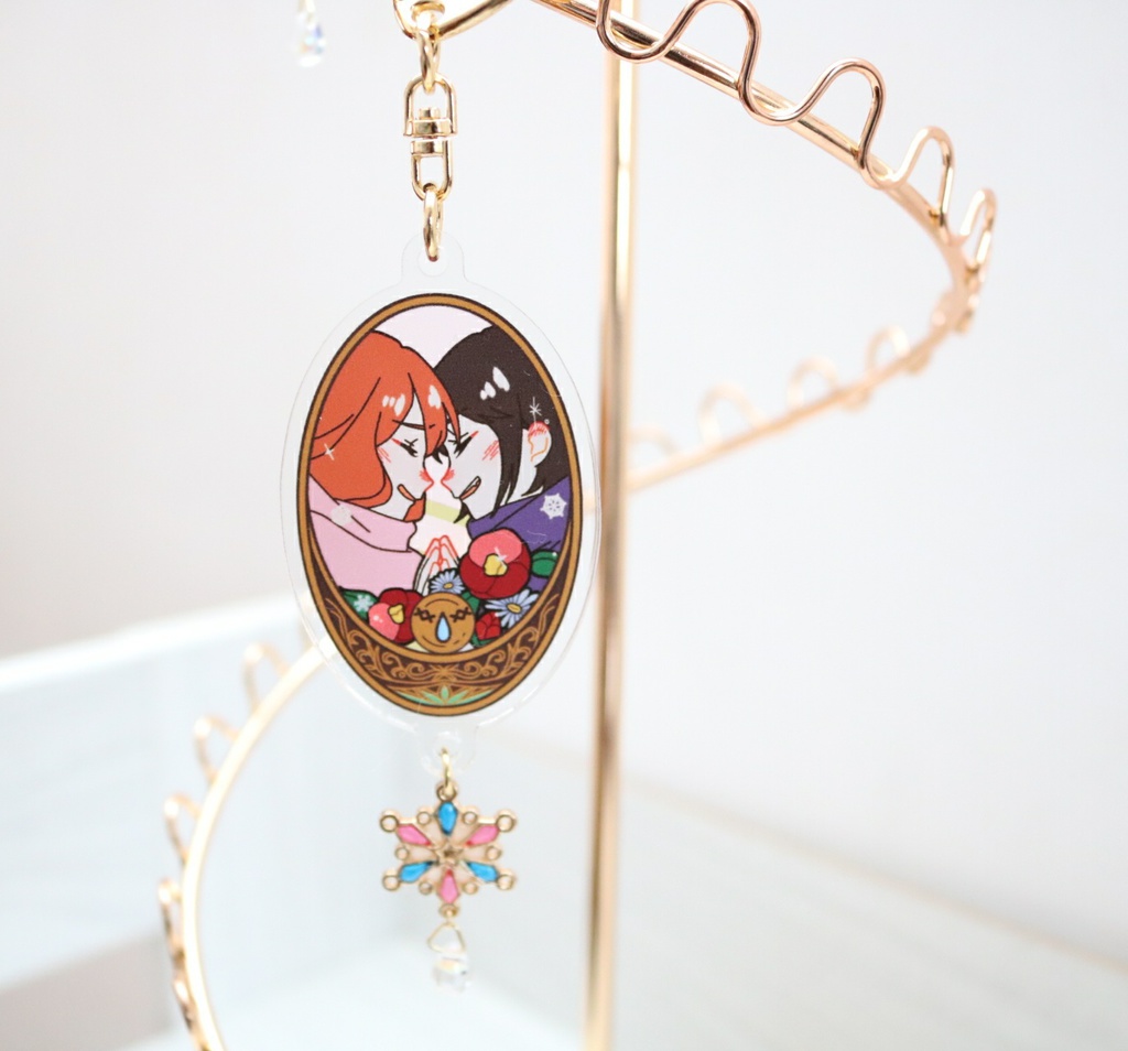 チャーム付きアクリルキーホルダー