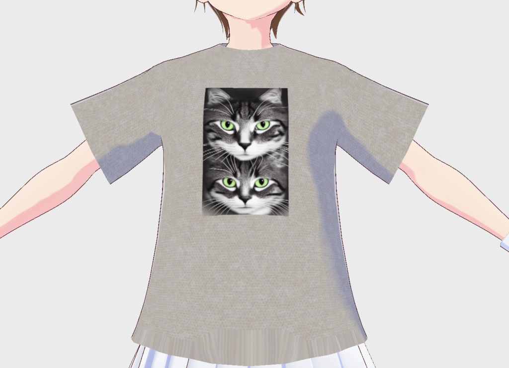 VRoid studio用　Tシャツテクスチャ（cat_001)