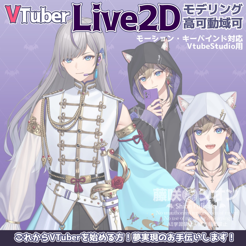 【Vtuber Live2D Modelings】⚠️見積もり必須⚠️Live2Dモデリング制作「VtubeStudio 用」高可動域対応