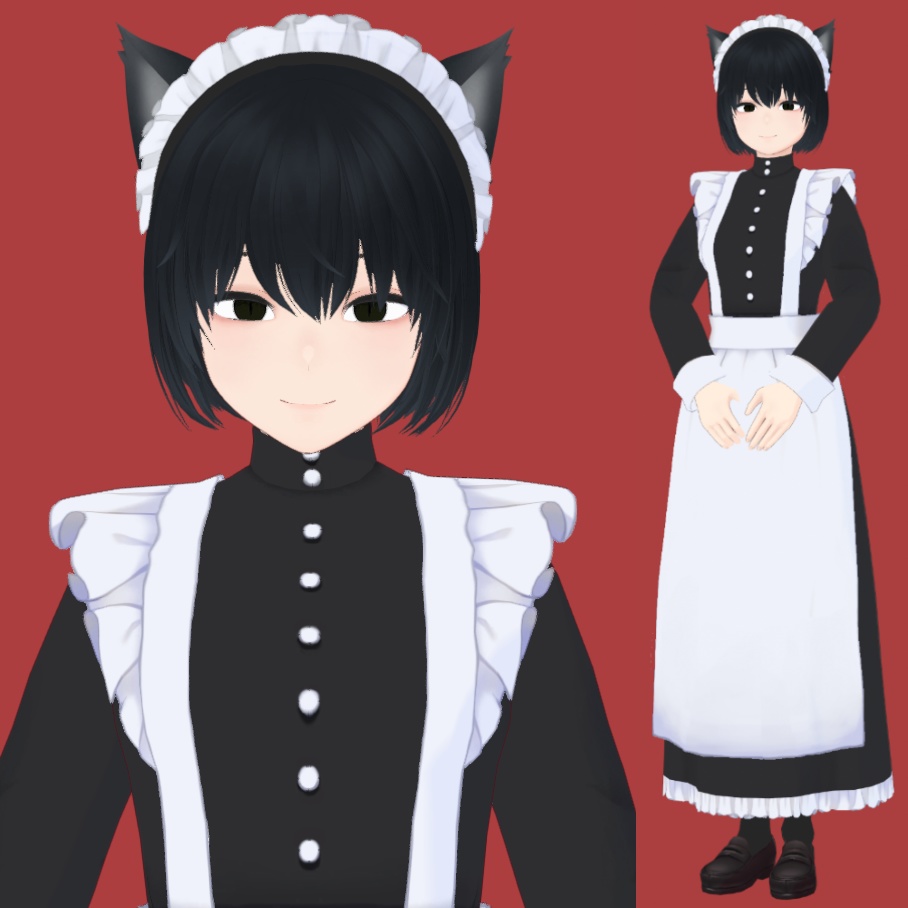 【VRoid】nekomimi_maid_girl_classic (猫耳メイド少女)