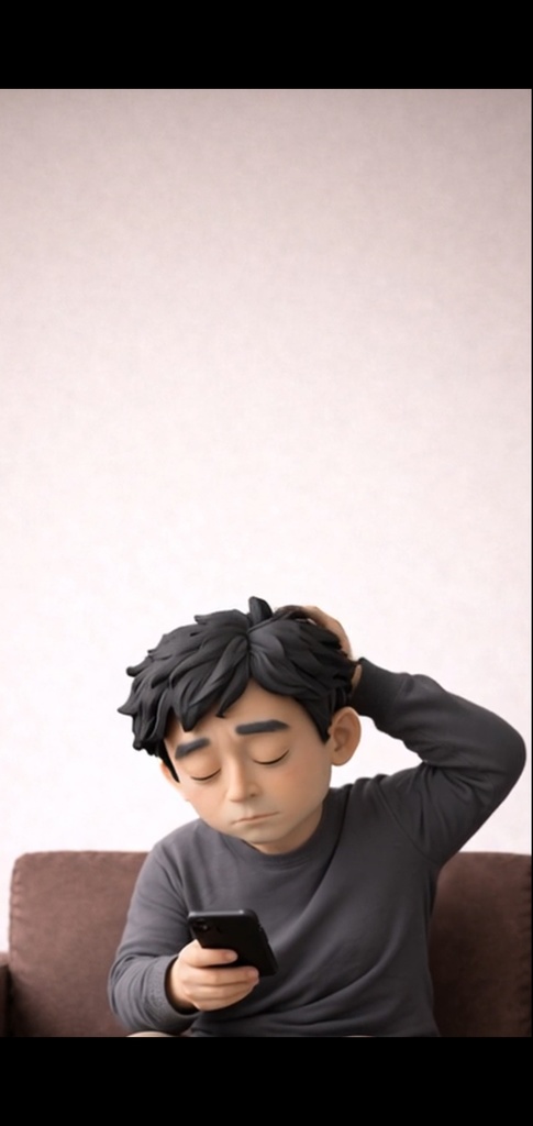 副業に悩む男性 スマホ|5秒ループ動画