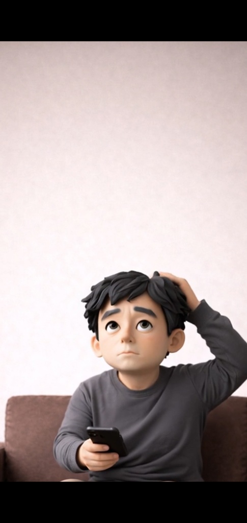 副業に悩む男性 スマホ|5秒ループ動画