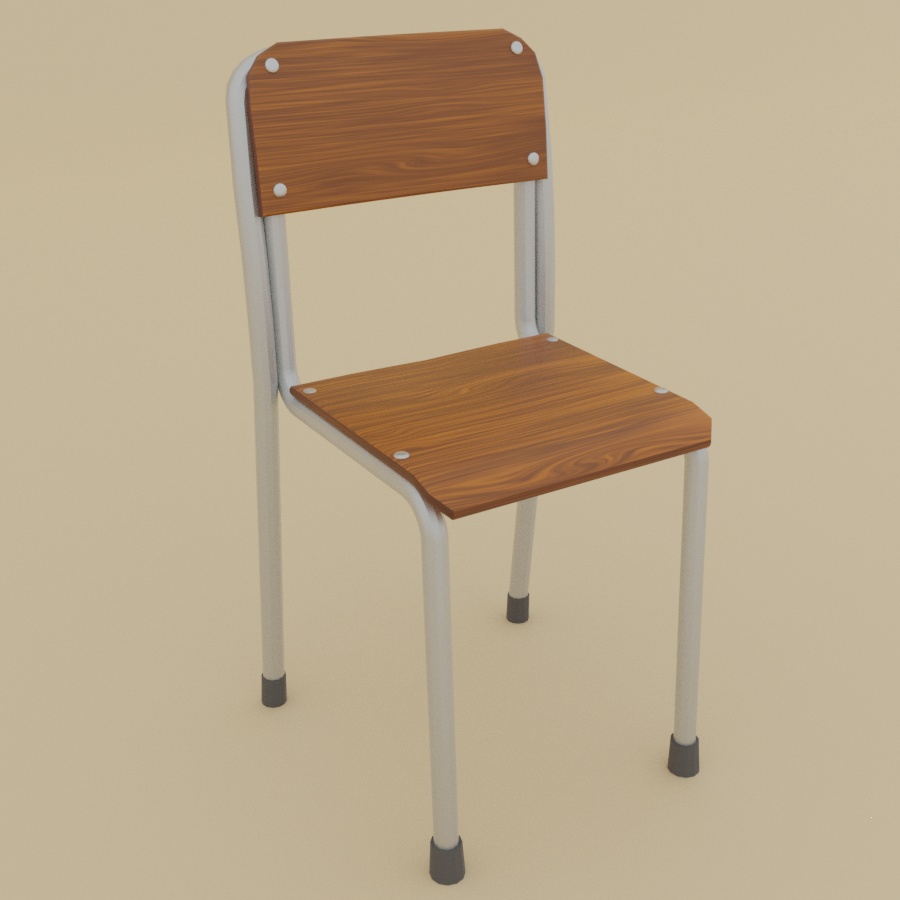 【図面から作った】学校の机と椅子セット