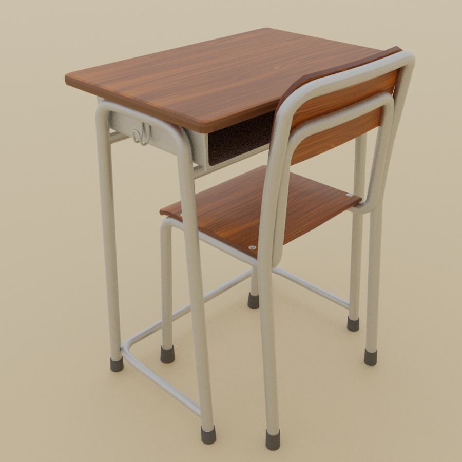 【図面から作った】学校の机と椅子セット