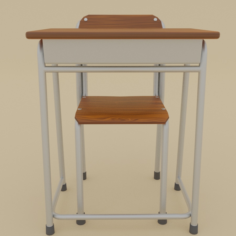 【図面から作った】学校の机と椅子セット