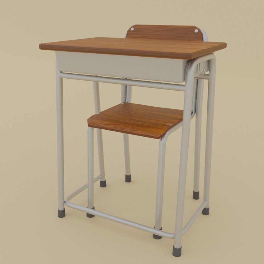 【図面から作った】学校の机と椅子セット
