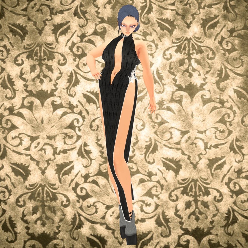 【Vroid 衣装】無料版有り 男女共用無名のチャイナ