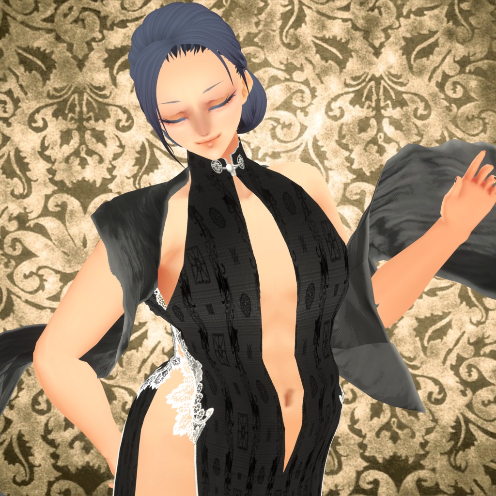 【Vroid 衣装】無料版有り 男女共用無名のチャイナ