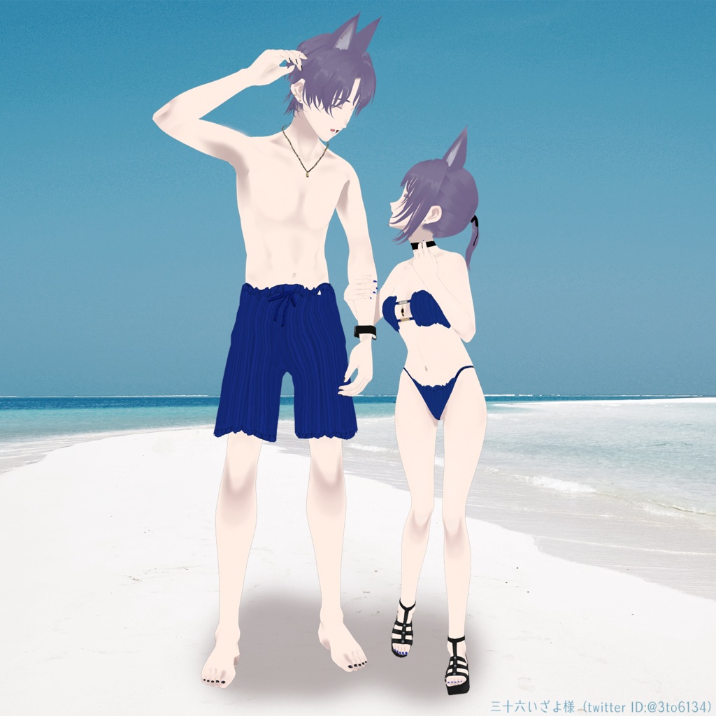 【VRoid衣装】リア充の為のペア水着2セット【水着】