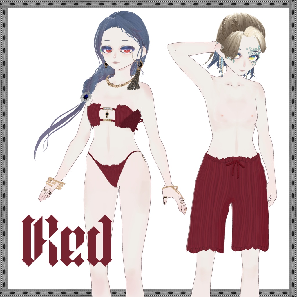 【VRoid衣装】リア充の為のペア水着2セット【水着】