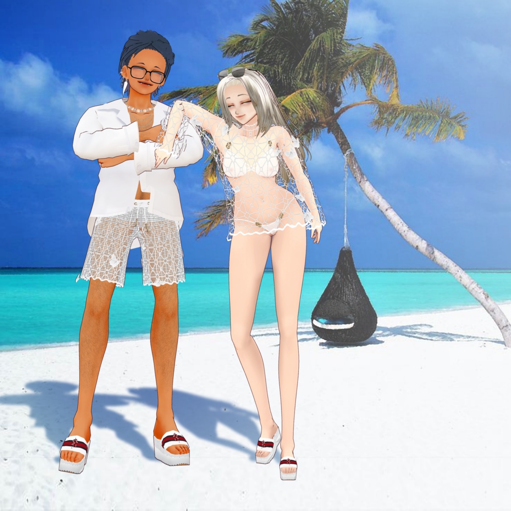【VRoid衣装】リア充の為のペア水着2セット【水着】