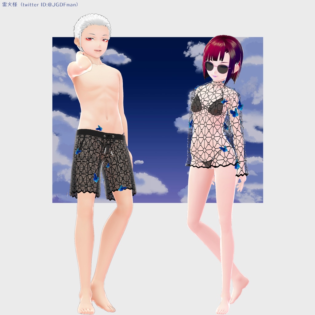 【VRoid衣装】リア充の為のペア水着2セット【水着】