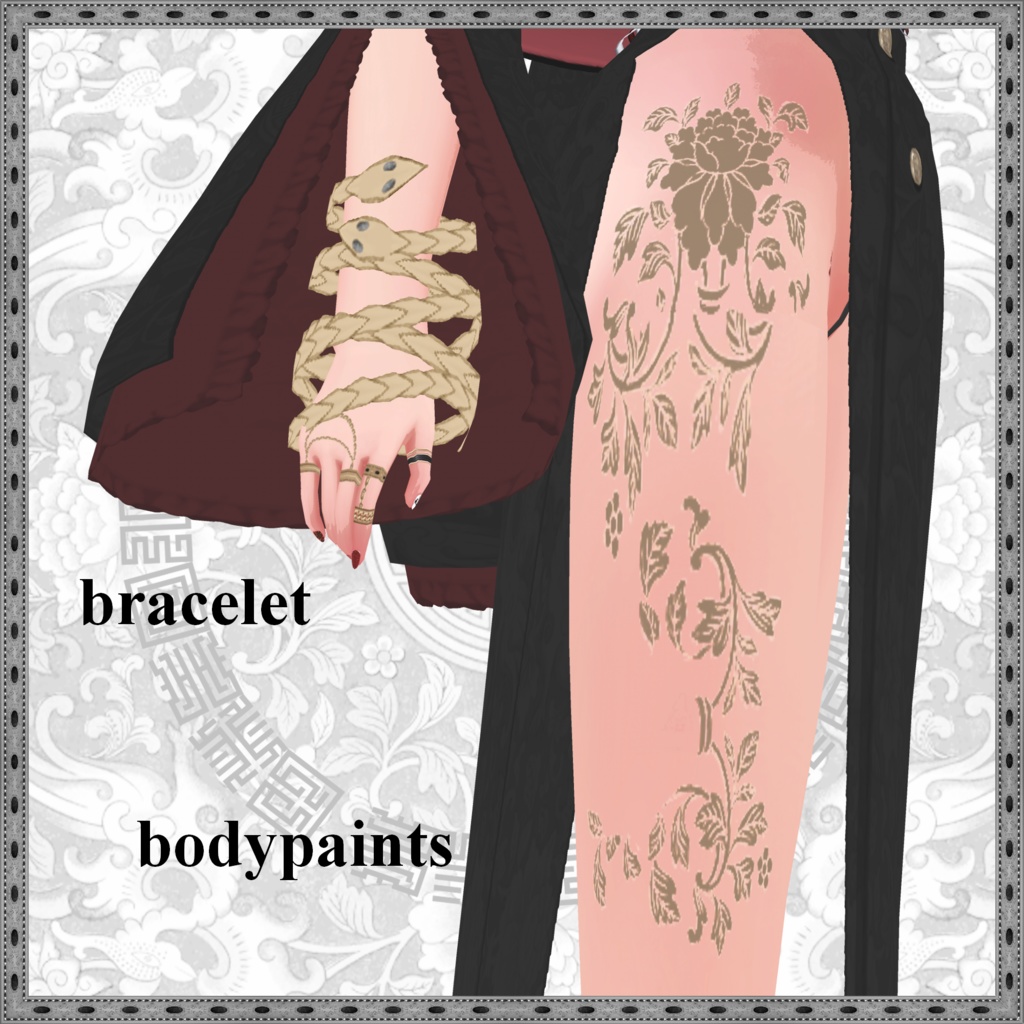 【VRoid衣装】ミリタリーチャイナドレス―Military style cheongsam―