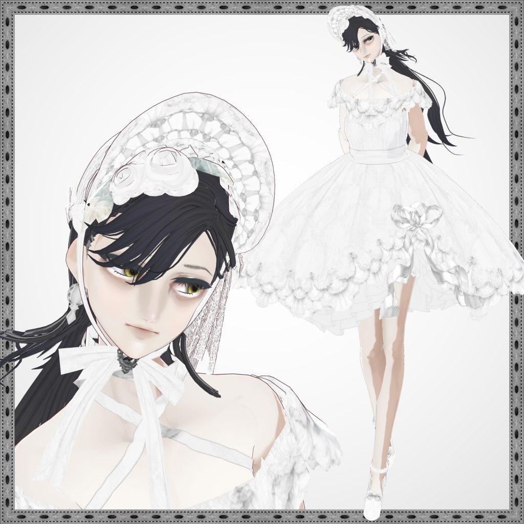 【VRoid衣装/ボンネット】アンジュリナ