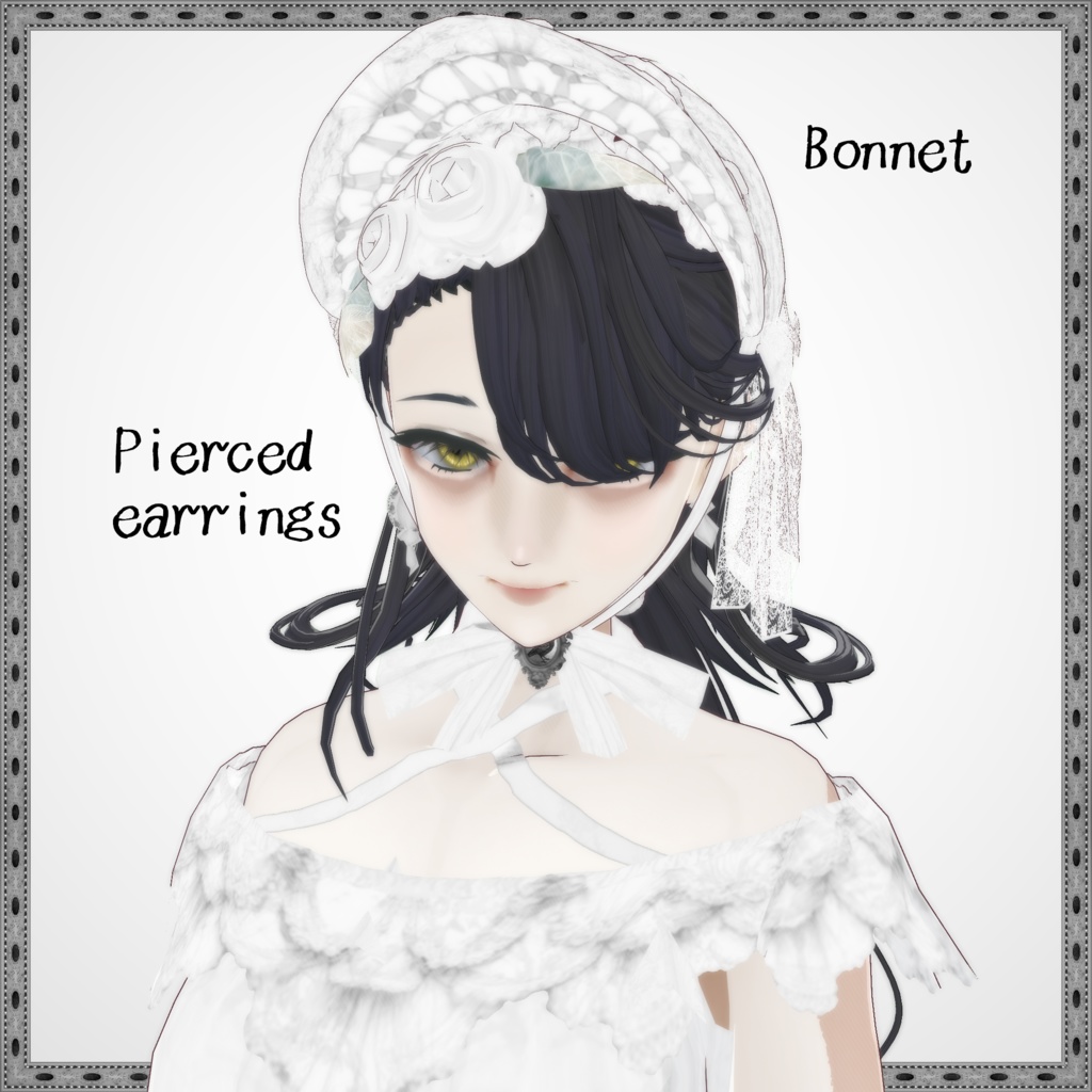 【VRoid衣装/ボンネット】アンジュリナ