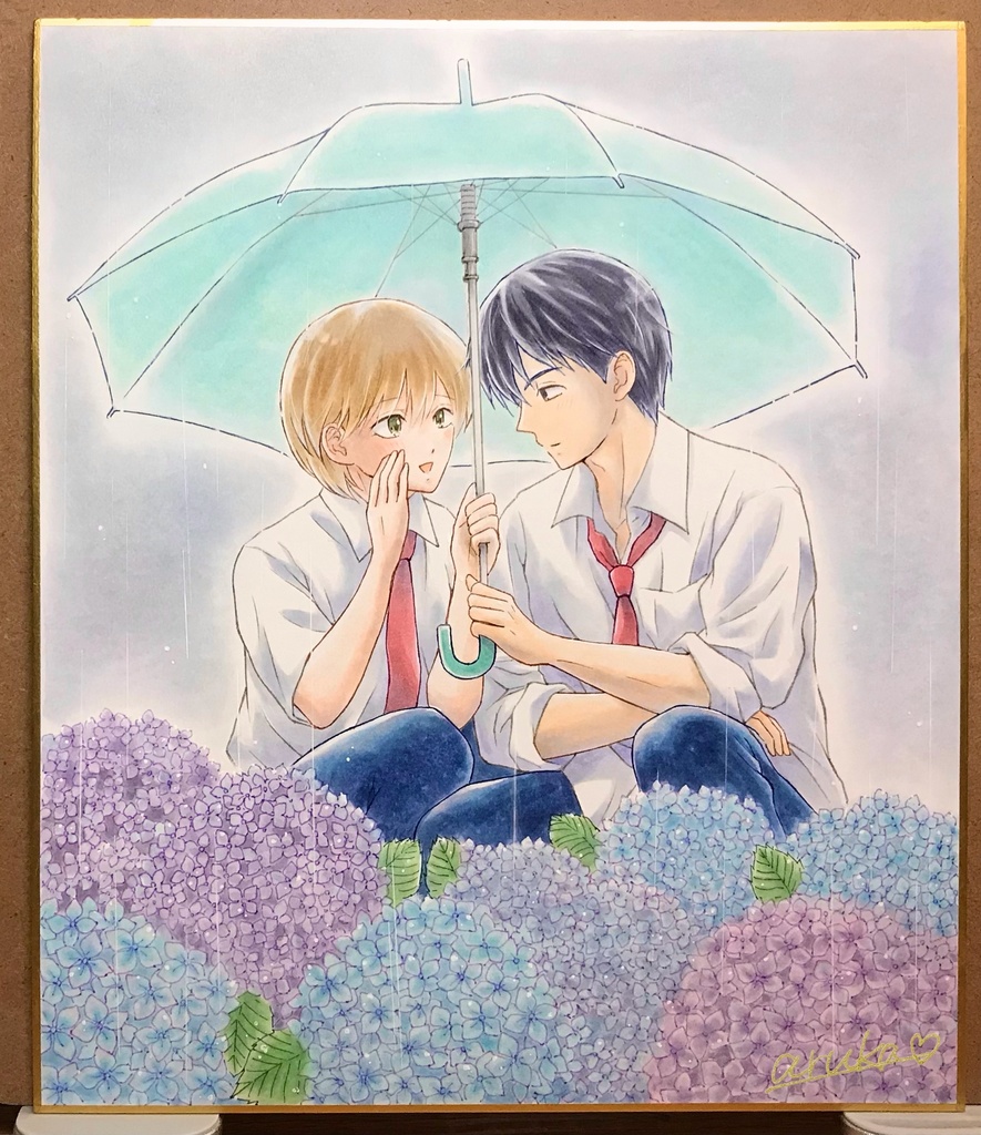 中色紙原画（貫一×理央）