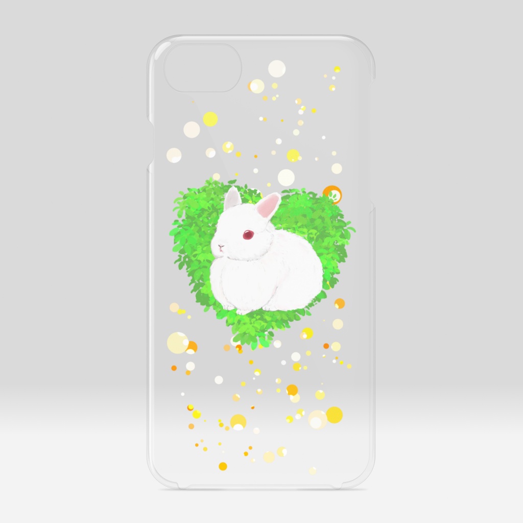 iPhoneクリアカバー しろうさぎ