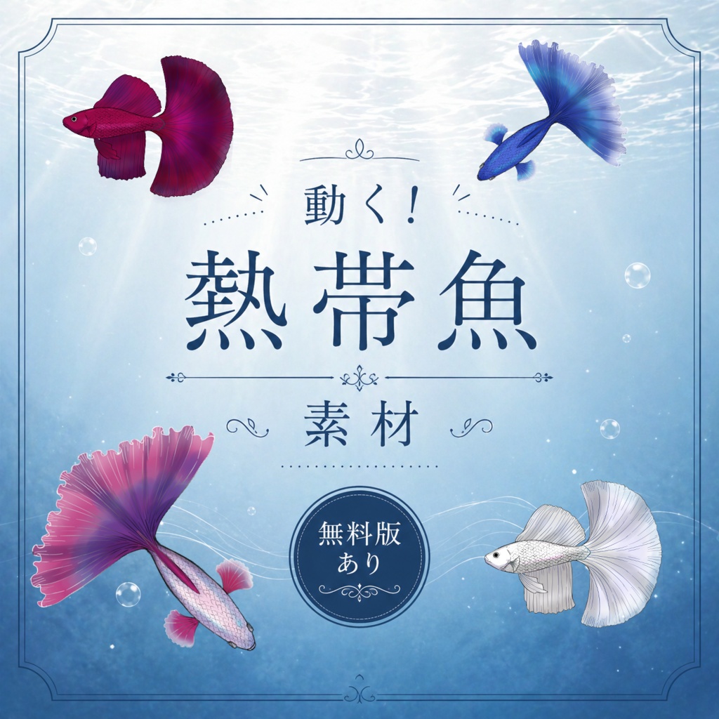 【動く魚素材】熱帯魚（ベタ）【ココフォリア・配信に】