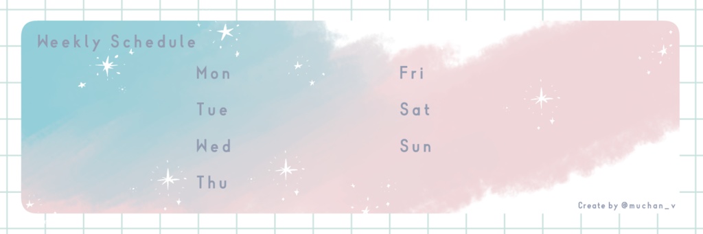 Twitterヘッダー用週間スケジュール