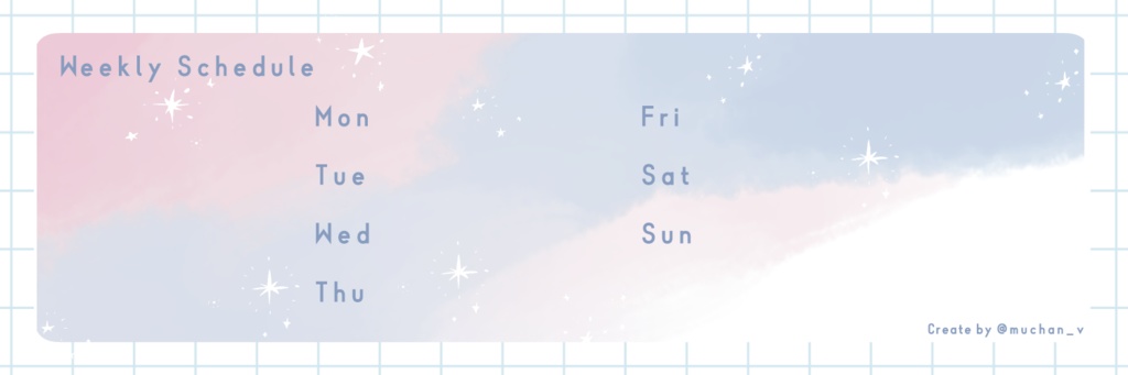 Twitterヘッダー用週間スケジュール