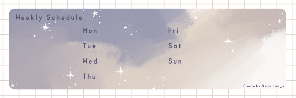 Twitterヘッダー用週間スケジュール