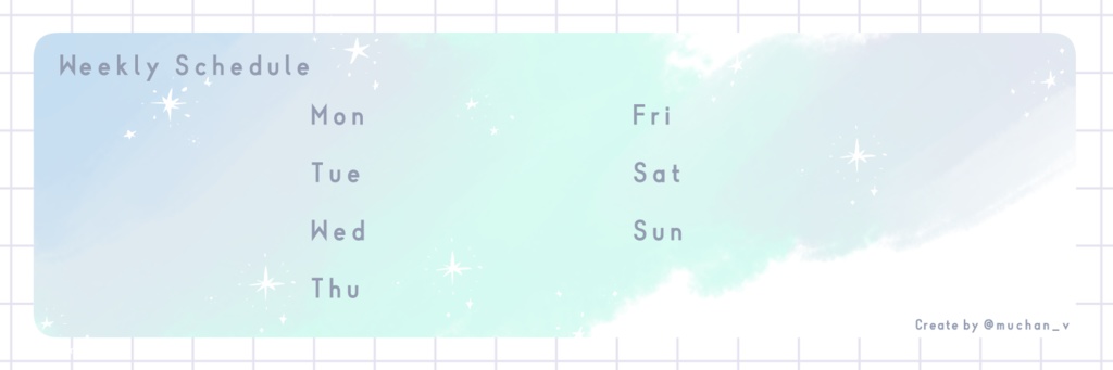 Twitterヘッダー用週間スケジュール