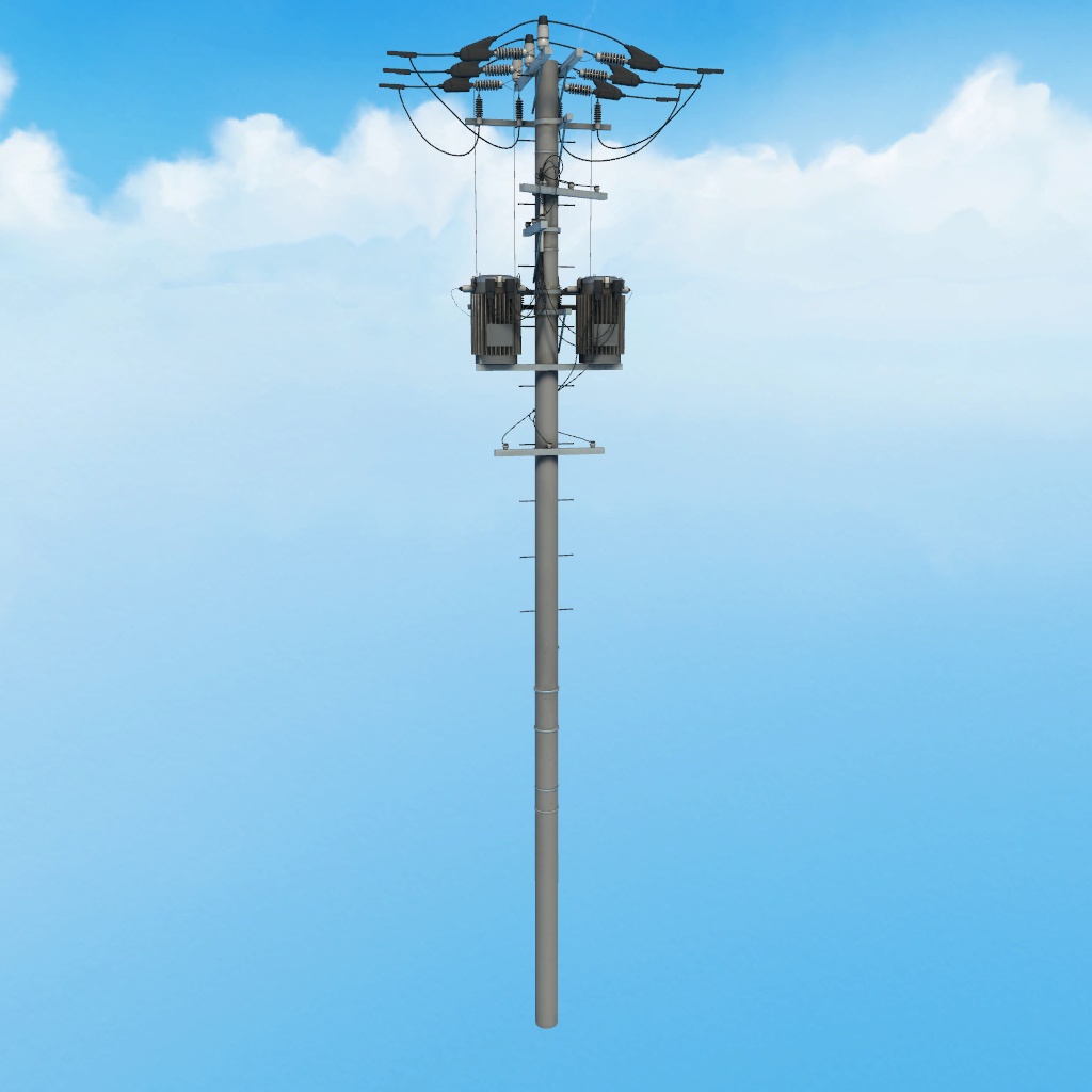 【3Dモデル】電柱【Blenderファイル付き】