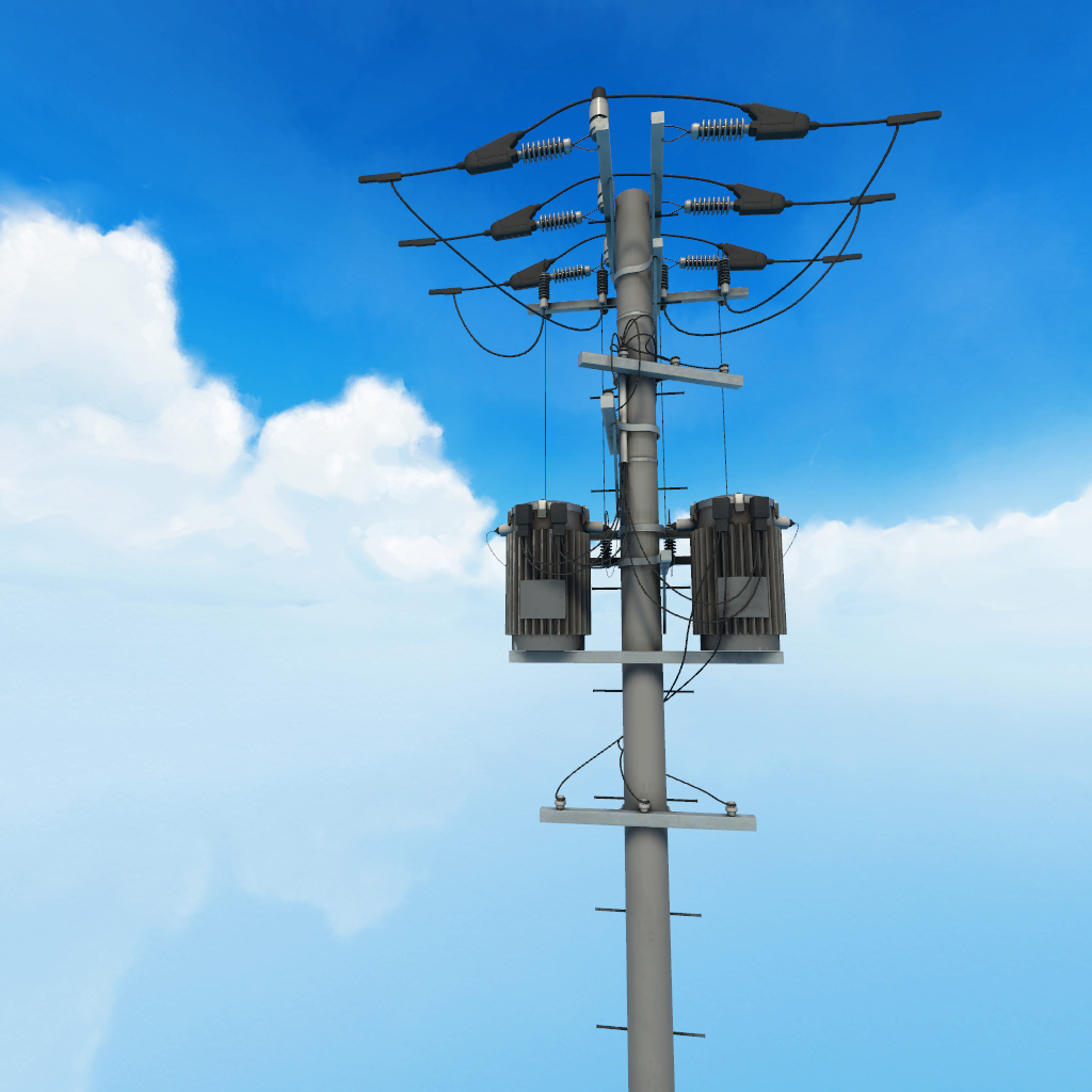 【3Dモデル】電柱【Blenderファイル付き】